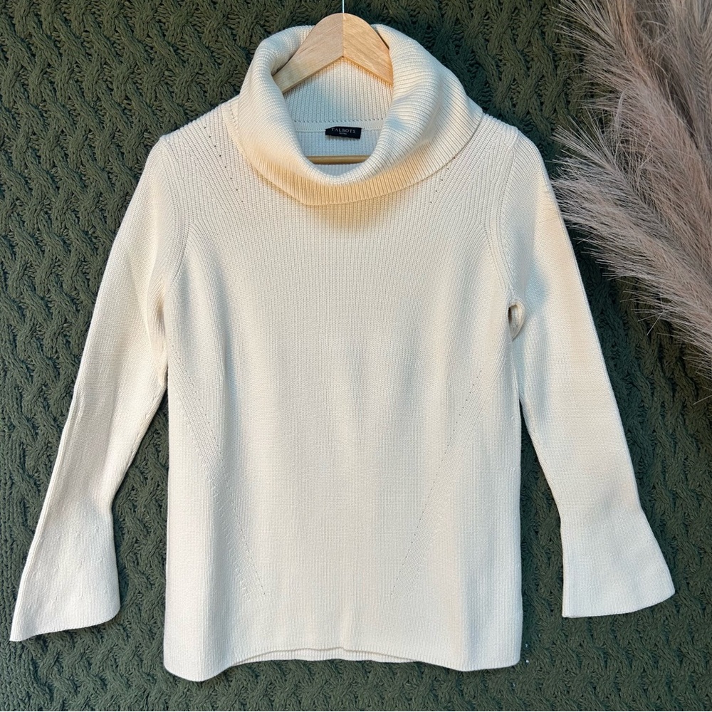 Talbots‎ Cream Cowl Neck Sweater Size Sp ✨Flawless Condition✨